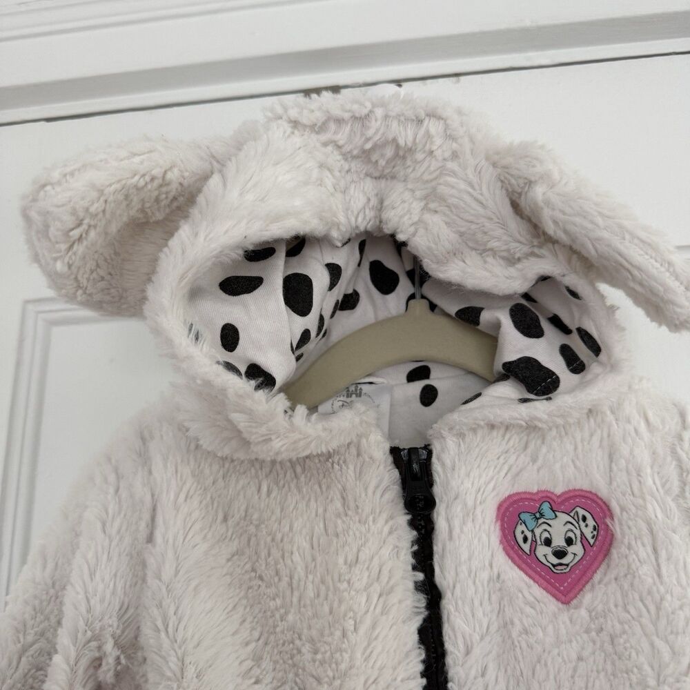 Disney Baby 101 Dalmatians Fleece Hooded Full Zip Spotted Jacket 9-12M